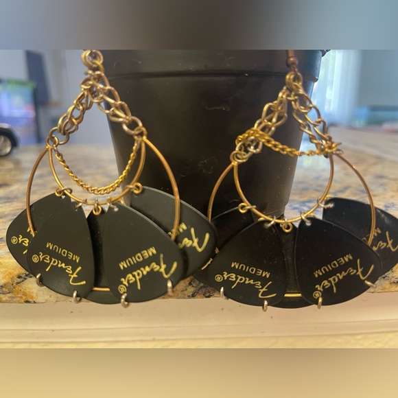 Fender Guitar Pick Earrings - Picture 3 of 3